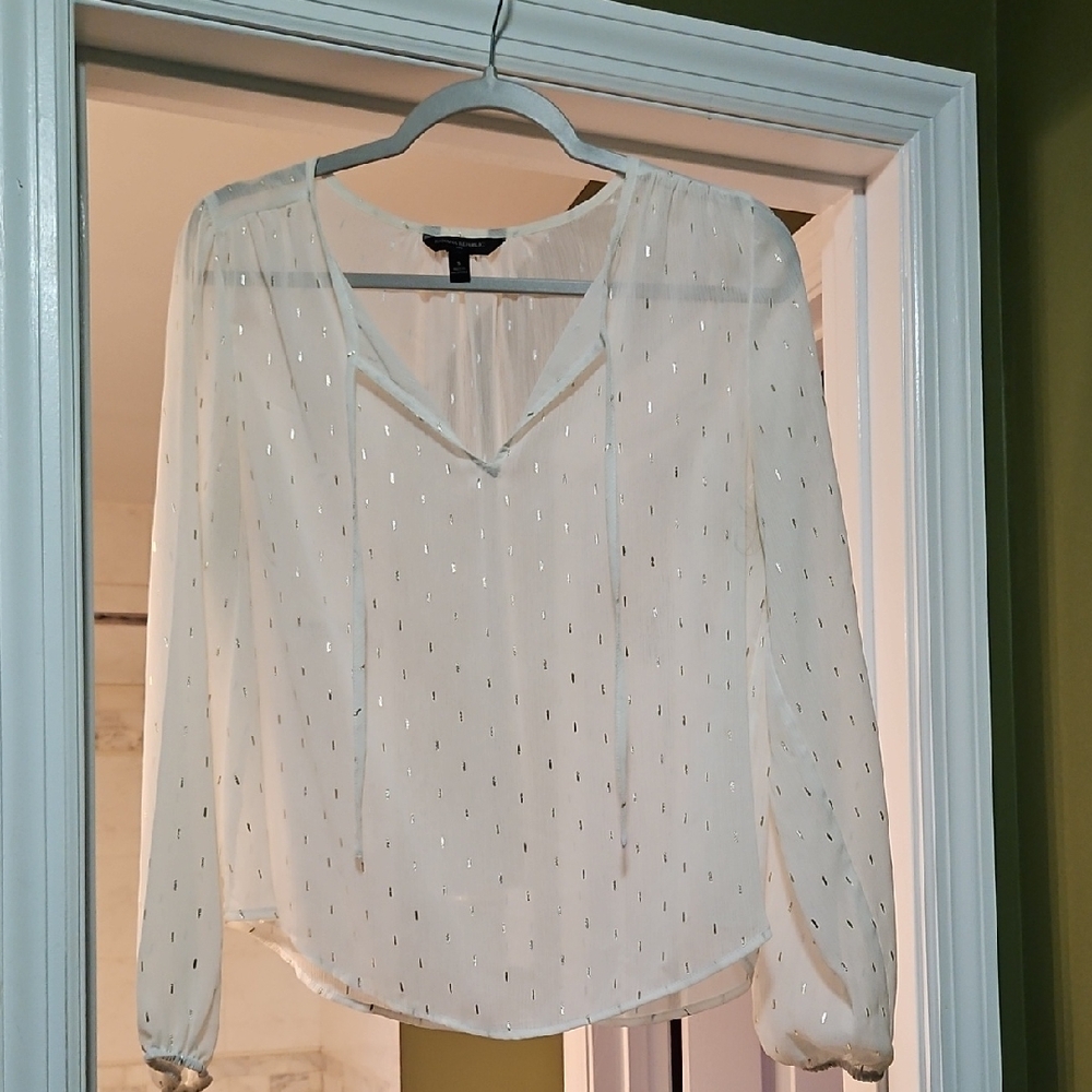Banana Republic Sheer Cream Blouse